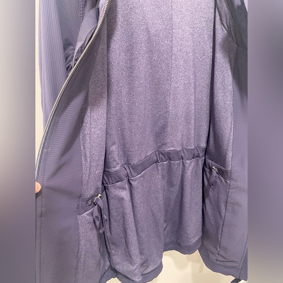 LULULEMON Yogi Anorak Jacket Hooded Size 4 Indigo Blue Stripe - Picture 8 of 10